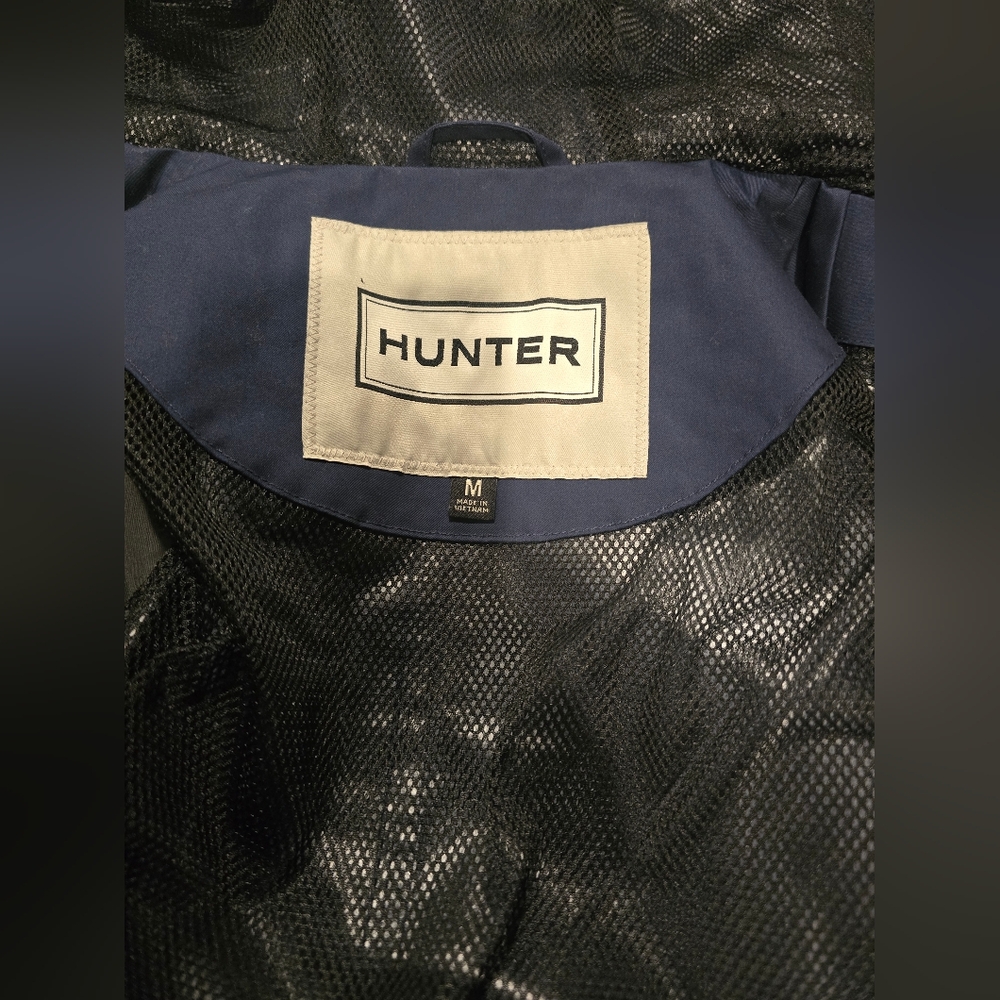 Hunter Ladies Water Resistance Cotton Smock Rain Jacket Navy Blue Medium NWT - Picture 5 of 7